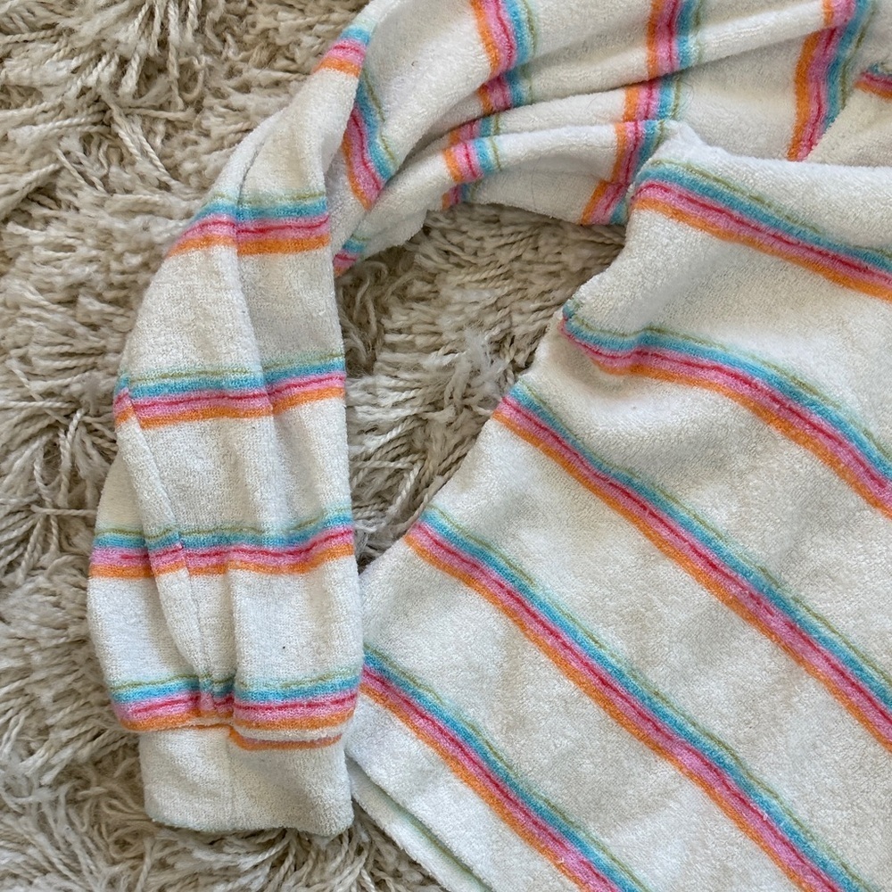 Billabong Terrycloth Striped Beach Hoodie Girls M Fits Size 10 - Picture 5 of 6